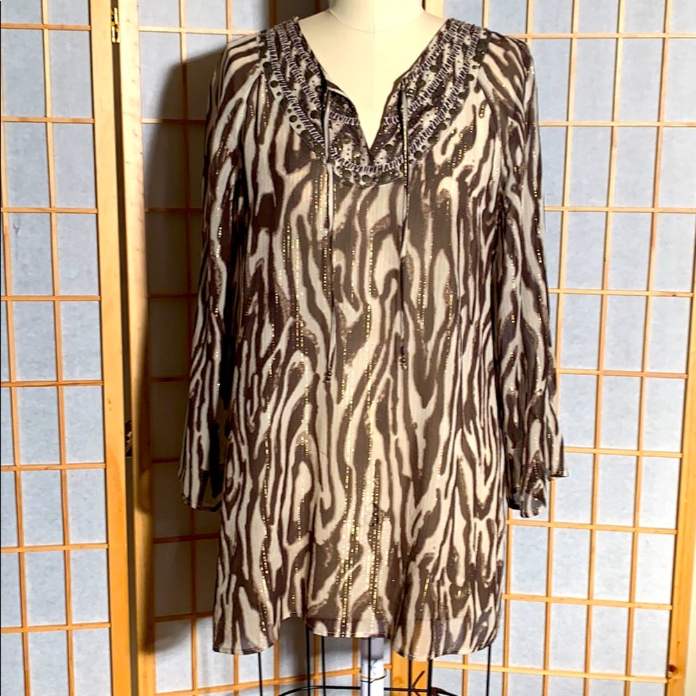 Chicos animal prints silk shirt size 2